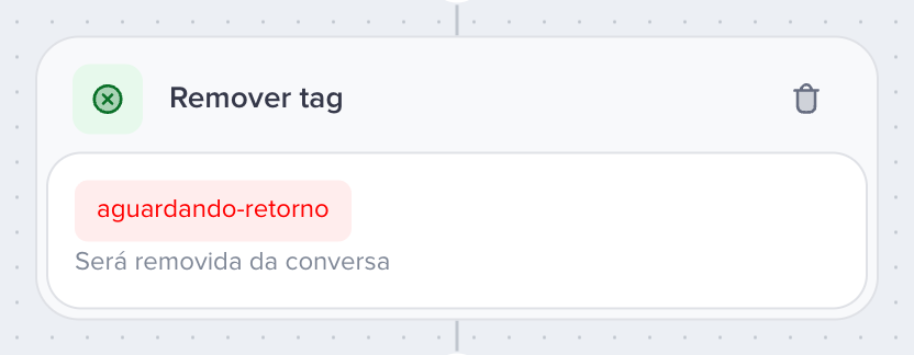 Card Remover tag com a tag aguardando-retorno
